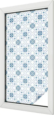 Produktbild von Buntglas Fensterfolie – 100x100 cm – Stained-Glass Design – blickdichte dekorative Sichtschutzfolie – selbstklebend, UV-Schutz – Fliesenverzierungen