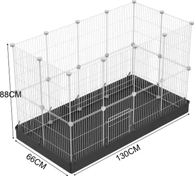Obrázek produktu pro Kovová klec pro menší zvířata, rozměry 43 x 32 cm, s dveřmi, vhodná pro použití v interiéru i exteriéru
