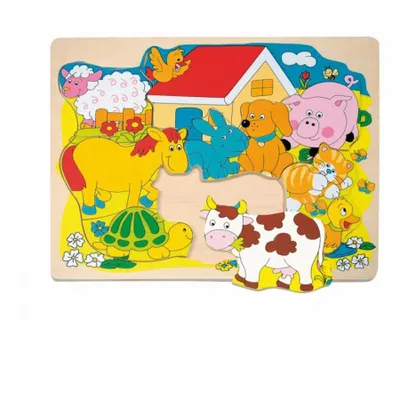 Produktbild von Woody Shape Puzzle - Bauernhoftiere