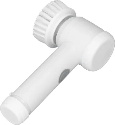 Imagen del producto de Cepillo eléctrico de limpieza rotatorio, recargable, sin cable, con 4 cabezales de cepillo para baño, cocina, bañera, azulejos y fregadero, color blanco