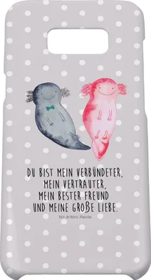 Produktbild von Mr. & Mrs. Panda Samsung Galaxy S8 plus Handyhülle  Axolotl Freundin - Grau Pastell - Geschenk, Handycover, Cover, Valentinstag, Liebe, Hülle, Handy