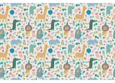 Produktbild von Kinderzimmer-Möbelaufkleber mit Wildtiermotiven, 40 x 60 cm