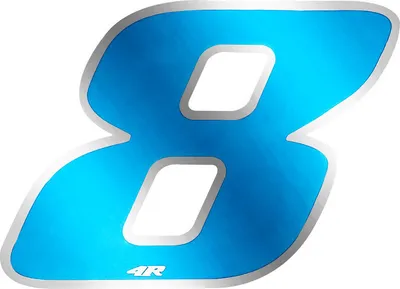 Produktbild von Aufkleber Rennnummer für Motorrad "8" blau 65 x 85 mm