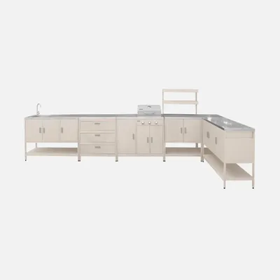 Immagine prodotto di Cucina da esterno modulare con barbecue a gas, 3 bruciatori, 5 moduli, Beige