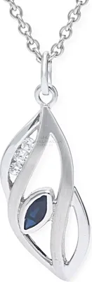 Produktbild von JuwelmaLux Anhänger 333/000 (8 Karat) Weißgold mit Saphir und Zirkonia JL20-02-0511