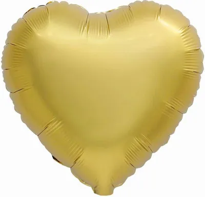 Image de Ballon en plastique - coeur, mat en or antique, 46 cm