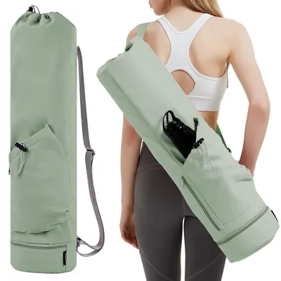 Productafbeelding van Yogatas - Yogamat tas - Pilates tas - Waterafstotend polyester - Hoofdvak 68 x 18,5 cm - Verstelbare schouderriem