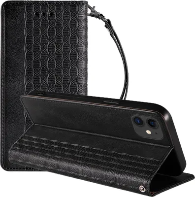 Produktbild von Magnetbandtasche Für Iphone 13 Brieftaschenhülle + Mini-Lanyard-Anhänger Schwarz