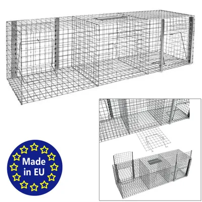 Produktbild von Petigi Tierfalle Lebendfalle für kleine bis mittelgroße Tiere wie Maus, Katze, Marder, Fuchs, Otter, Kaninchen, Modell: , Größe / Modell:Vogelfalle 1 (102 x 30 x 40 cm)