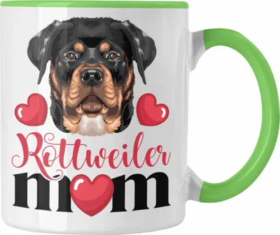 Produktbild von Trendation - Rottweiler Besitzer Mom Mama Tasse Geschenk Lustiger Spruch Geschenkidee Rottweiler Besitzerin (Grün)