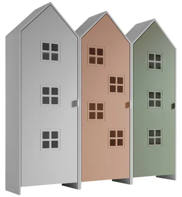 Produktbild von VIPACK - CASAMI BRUGES Set 3-tlg. best. aus: Schrank 1-trg. mit Front in Pink, Weiß u. Grün