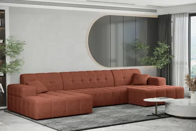 Zdjęcie produktu dla Sofa w kształcie U NIMES narożnik tkanina Verita Miedziany