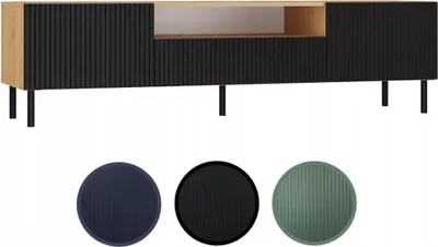 Obrázok produktu pre Moderná TV skrinka RTV Kama 160 cm – Artisan Oak a čierna | Farba: Artisan Oak & čierna