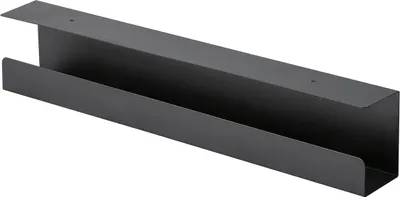 Image de Goulotte passe-câbles horizontale de bureau, 60 cm, Noir