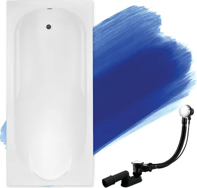 Produktbild von BADLAND Badewanne Rechteck Bona 170x70 mit Ablaufgarnitur und Füßen GRATIS ohne Verkleidung