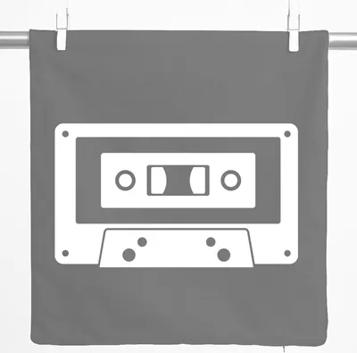 Produktbild von Huuraa Kissenbezug Kassette Tape 40x40cm Steel Grey Baumwolle Dekokissenbezug Geschenkidee