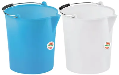 Produktbild von 17-Liter-Eimer mit Ausgießer aus STF-Polyethylen. 2417