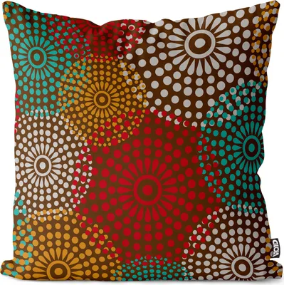 Produktbild von VOID Kreise Afrika Inka Muster Kissenbezug Kissenhülle sofa couch wohnzimmer dekoration wasserfest Outdoor Garten Kissen bezug deko