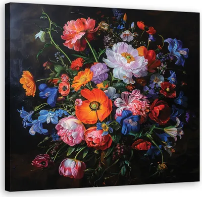 Produktbild von Leinwandbild Bukiet Kwiatów Vintage 30x30 Feeby Bunt bild für die wand bereit zum aufhängen