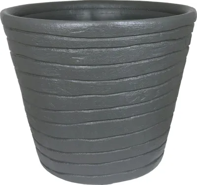 Produktbild von Pflanzkübel in Betonlook mit Rille Ø38 cm - anthrazit