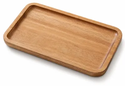 Zdjęcie produktu dla Mała drewniana taca, wykonana z drewna akacji, wymiary: 19 x 10,5 cm, prostokątna