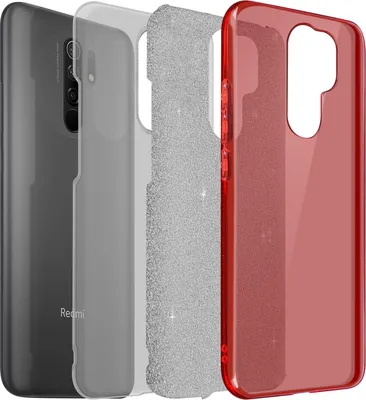 Image de Avizar, coque étincelante pour téléphone portable Xiaomi Redmi 9, couleur rouge