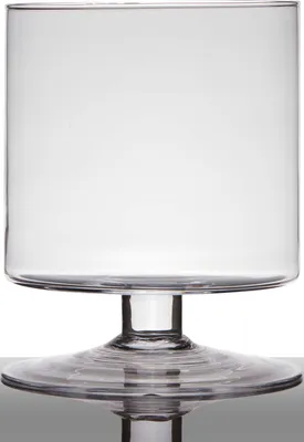 Produktbild von INNA-Glas Blumentopf Glas Lilian auf Standfuß, Zylinder - rund, klar, 24cm, Ø 19cm - Pokal Vase - Windlichtglas