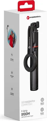 Zdjęcie produktu dla Uchwyt do selfie FORCELL F-GRIP MagSelfie S100M z bezprzewodowym pilotem, czarny