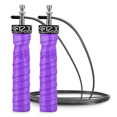 Produktbild von 4FIZJO Boxspringseil 3 m mit Gewicht, verstellbar, Aluminiumgriff, Fitness- und Ausdauertraining, violett