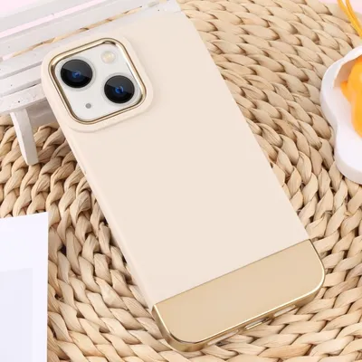 Zdjęcie produktu dla Dla iPhone 13 TPU + Electronited PC Phone Case (Beige)