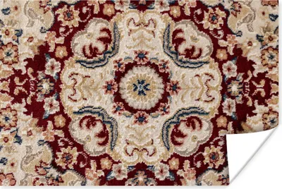 Produktbild von MuchoWow® Poster Muster - Teppich - Rot - Braun 90x60 cm - Schlafzimmer