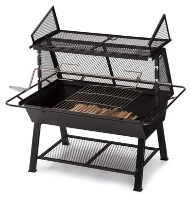 Obrázek produktu pro Blumfeldt gril 2 v 1, gril s otočným rožněm, ocelový rošt, ochranný kryt