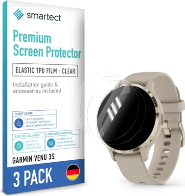 Produktbild von 3x TPU Schutzfolie Klar für Garmin Venu 3S New Displayschutz Panzerfolie Folie