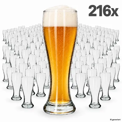 Produktbild von 216er Set Sepp Weizenbiergläser 0,5 L geeicht aus Klarglas Weißbier