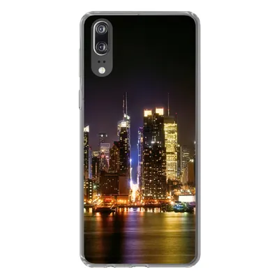 Produktbild von MuchoWow® Handyhülle Schutzhülle Hülle für Huawei P20 New York - Skyline - Farben Silikon Softcase Handy Hülle - Hardcover