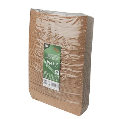 Zdjęcie produktu dla Papstar Snacktrays Pappe pure 5 x 20 cm braun 100% Fair 80 Stück