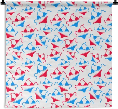 Produktbild von MuchoWow® Wandteppich Wandbehang Bikini - Strand - Schnittmuster 150x150 cm Tapisserie Dekoration Wandtuch - Wohnaccessoires - Modernes