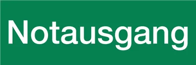 Produktbild von Hinweisschild Notausgang langnachleuchtend sk 297x105mm PVC