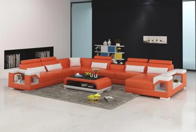 Produktbild von Ecksofa U Form Orange 275 x 385 x 172 x 85 cm