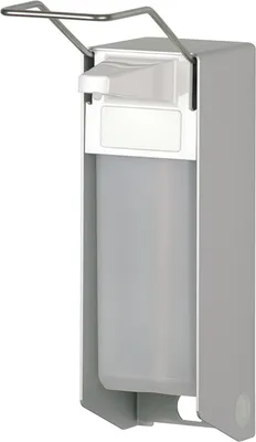 Desinfektionsspender aus Aluminium, Grau, mit langem Bedienhebel zur Wandmontage 1000 ml