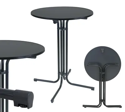 Produktbild von Stehtisch klappbar Ø 80 cm Höhe 110 cm Stahl Gastrotisch Partytisch Bistrotisch in Anthrazit