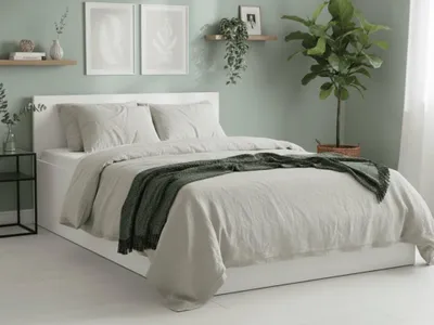Zdjęcie produktu dla Łóżko SOFIA 120 x 200 cm, białe Materac: Materac Sommera 18 cm, Stelaż łóżka z listew: Z stelażem z listew