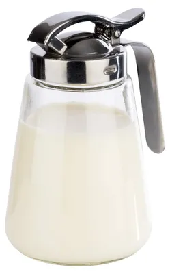 Glas-Ausgießer 300 ml, Ø 8,5 cm, H 13,5 cm, Edelstahldeckel