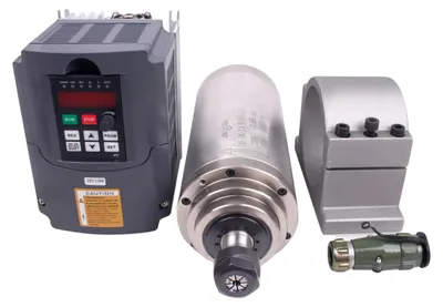 Image de Moteur à broche refroidi à l'eau, puissance de 3 kW, vitesse de 24 000 tr/min, et variateur de fréquence (VFD)