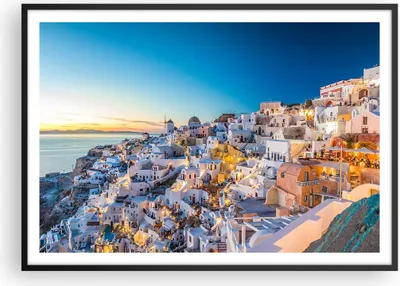 Produktbild von Gerahmtes Poster - Schwarzer Rahmen - Griechenland Insel Sommer - 100x70 cm - Wand Bild - Wanddeko - Wandbilder - Wandposter - Bilderrahmen - Bilder - Kunstdruck - Wandbild - P2BAA100x70-4062