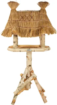 Image de Abri à oiseaux en bois de bouleau - L 56 cm x l 81 cm x H 156 cm
