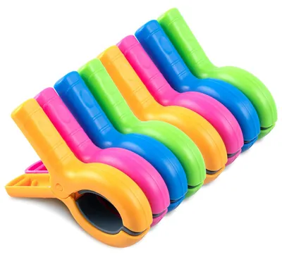 Strandhandtuchklammern, 8 Stück, mehrfarbig, PP, 9,5 cm, winddicht