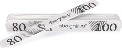 Obrázok produktu pre Sada profesionálnych pilníkov na nechty Aba Group, obojstranné pilníky na gélové nechty, rovný tvar, balenie Safe Pack, zrnitosť 80/100, hrúbka 4 mm, 25 ks