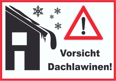 Produktbild von Vorsicht Dachlawine Achtung Schild A6 Rückseite selbstklebend