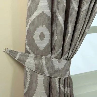 Produktbild von HOMESCAPES Raffhalter für Jacquard Vorhänge Leon grau 2 Stück